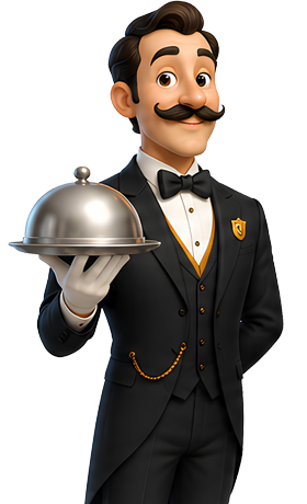 SirClip butler holding a serving tray